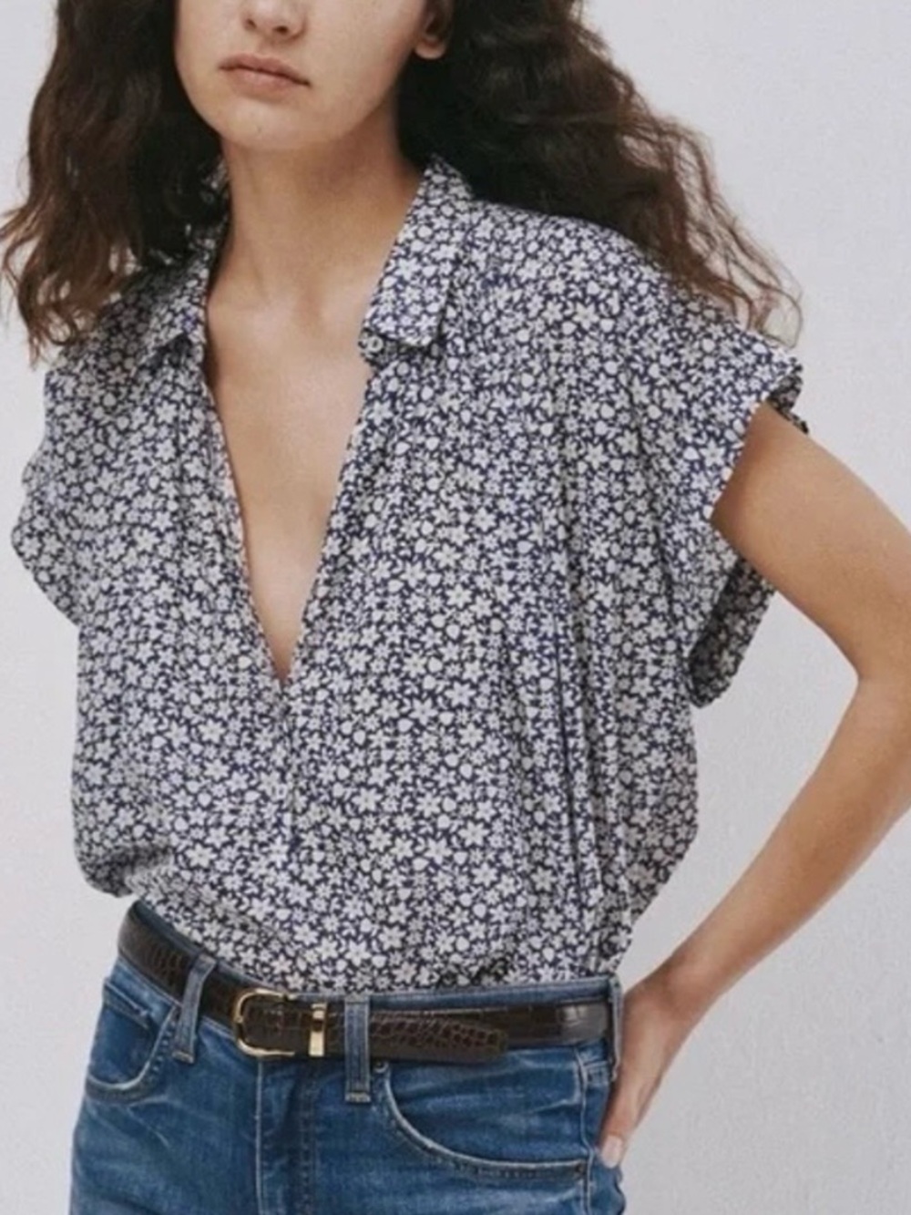 Nili Lotan “Normandy” cotton blouse - Sz S